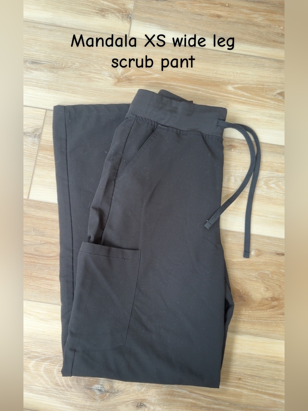 Women’s Wide Leg Scrub Pants - Black - XS